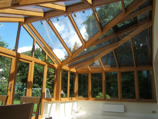 Oak Gable Conservatory internal valley roof detail